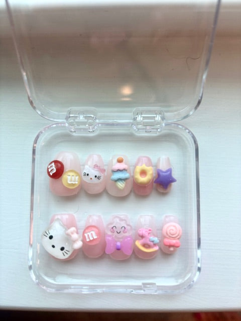 Kawaii Inspired Short Press On Nails