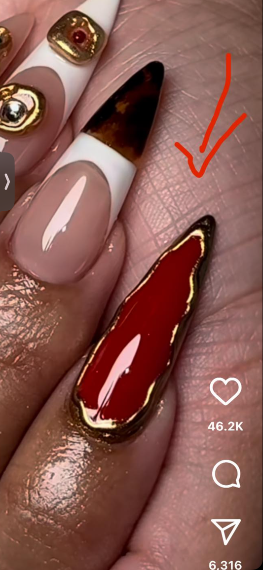 Custom Red/Gold Chrome Stiletto