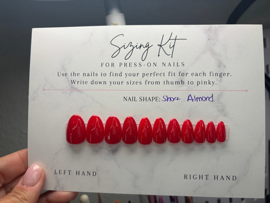 Colored sizing kit