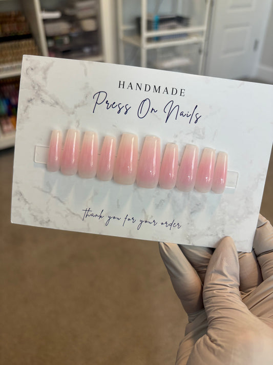 Pink and white aura nails